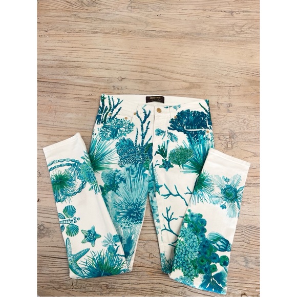 Roberto Cavalli Blue and White Straight Leg Jeans size 40 - Picture 3 of 14